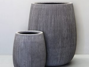 Rough Grey Vertical Stripe Tall Sack